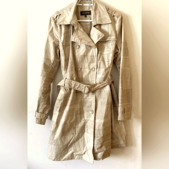 (M)🆕️Trench Coat/Jacket Cream Ptp 19"×L36" - Picture 3 of 9